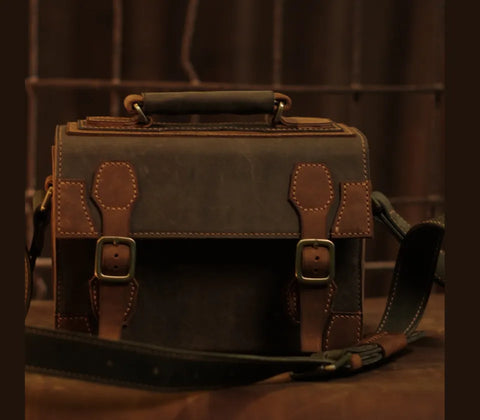 Handcrafted Vintage Leather Box Bag