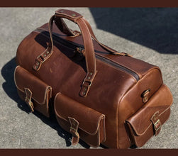 Chestnut Explorer Duffle – Handmade Leather