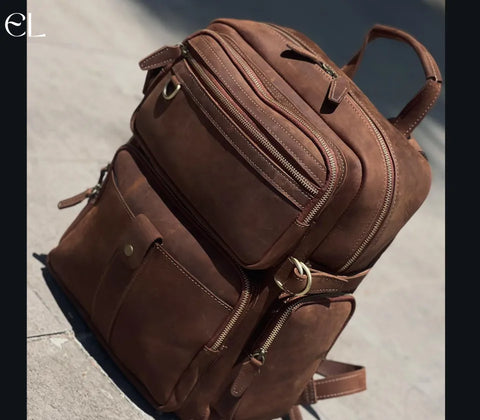 Espresso Leather Backpack