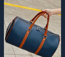 Handmade Deep Blue Duffle – Genuine Leather