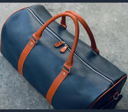 Handmade Deep Blue Duffle – Genuine Leather