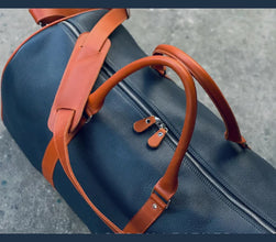 Handmade Deep Blue Duffle – Genuine Leather