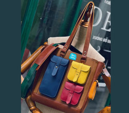 Handmade Leather bag with Unique Colors