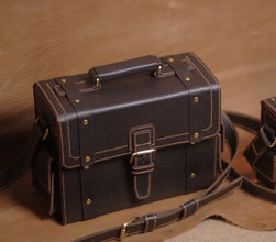 Handmade Dark Brown Epsom Leather Bag